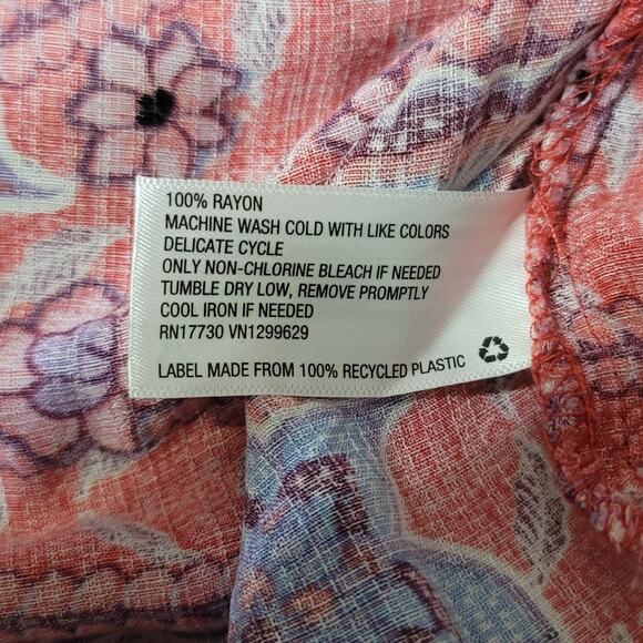 Knox Rose Multi Pink Floral Dress Small Boho Tiered Midi Dress Adjustable Pocket - Picture 7 of 7